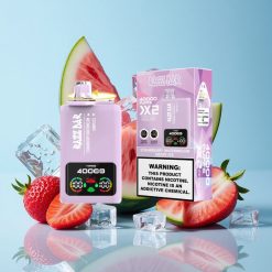 Razz Bar 40000 Puffs فراولة_بطيخ_عنب مثلج شاشة عرض الطاقة 1.0 أوم 2 ملف شبكي 650 مللي أمبير منفذ Type-C 2%،5% محتوى النيكوتين
