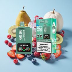 Razz Bar 40000 Puffs فراولة كيوي_توت أزرق عصير توت عرض شاشة الطاقة 1.0Ohm 2 ملف شبكي 650 مAh بطارية منفذ Type-C