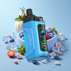 Razz Bar 45000 Puffs سيجارة إلكترونية للاستخدام مرة واحدة توت أزرق مثلج + ملف شبكي 1.0 أوم