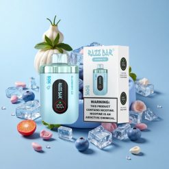 Razz Bar 50K Puffs توت أزرق مثلج بشريحة شبكية 1.0 أوم