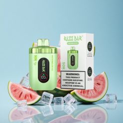 Razz Bar 50K Puffs سبايسي بطيخ مثلج سيجارة إلكترونية للاستخدام مرة واحدة ملفوف شبكي 1.0 أوم