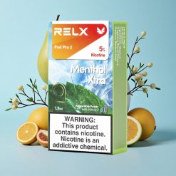 RELX Pod Pro 2 600 Puffs نعناع إضافي سعة 1.9 مل مع 3 مستويات ضبط الجهد: Eco Mode (5.5W)، Smooth Mode (6.5W)، Boost Mode (8W)